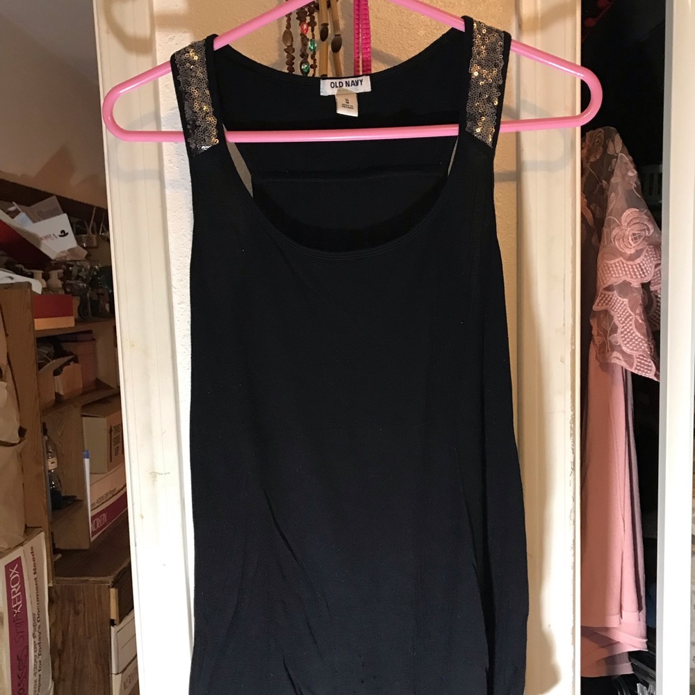 Old Navy sparkly black tank top